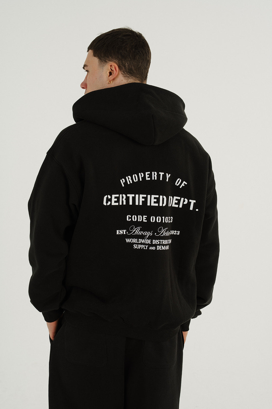 Certified Dept Zip Hoodie Black