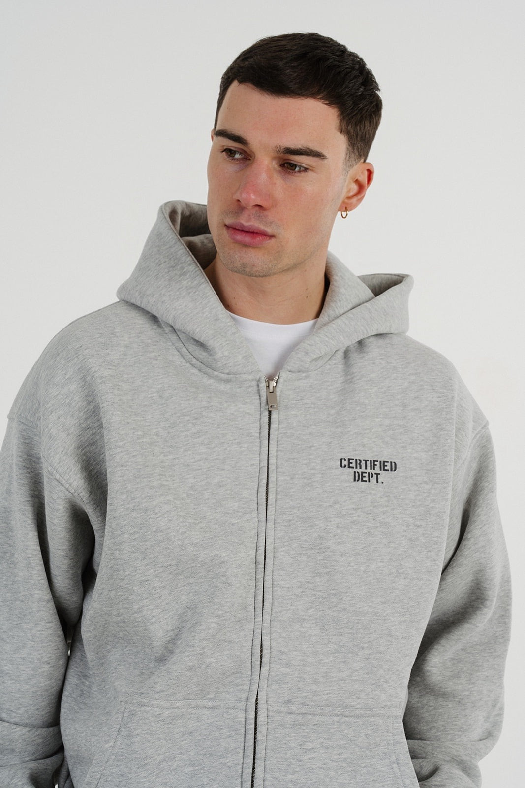 Certified Dept Zip Hoodie Grey