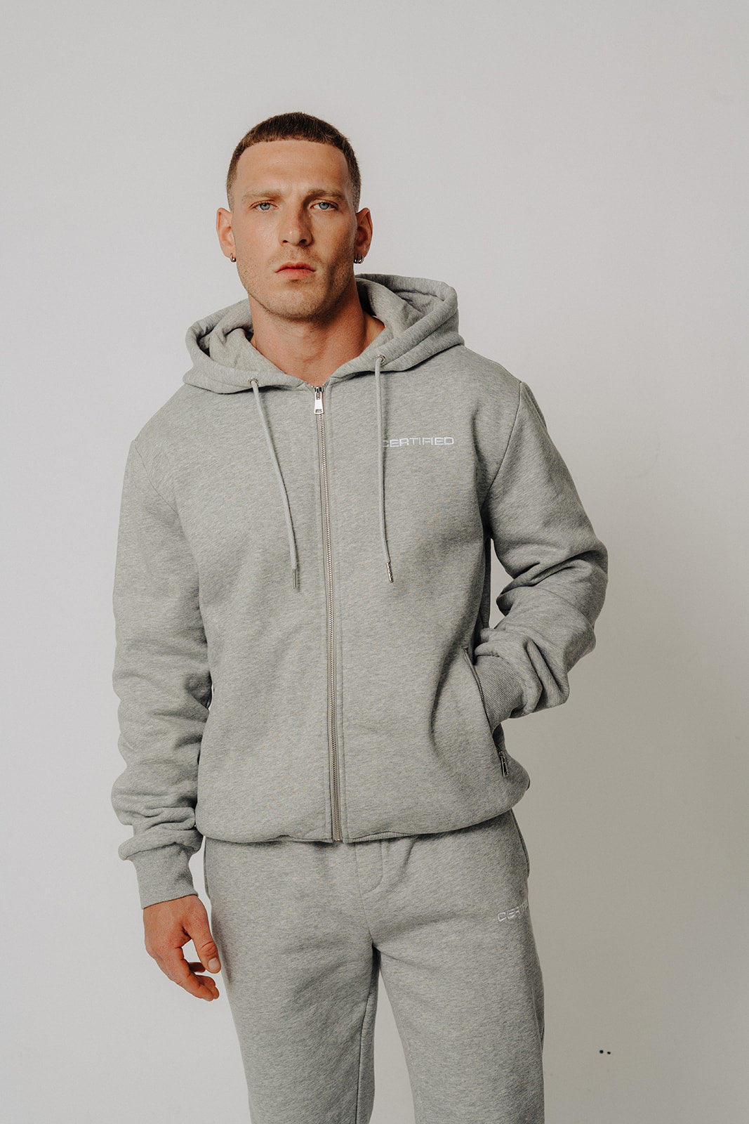 Certified Icon Tracksuit Grey Zip Up