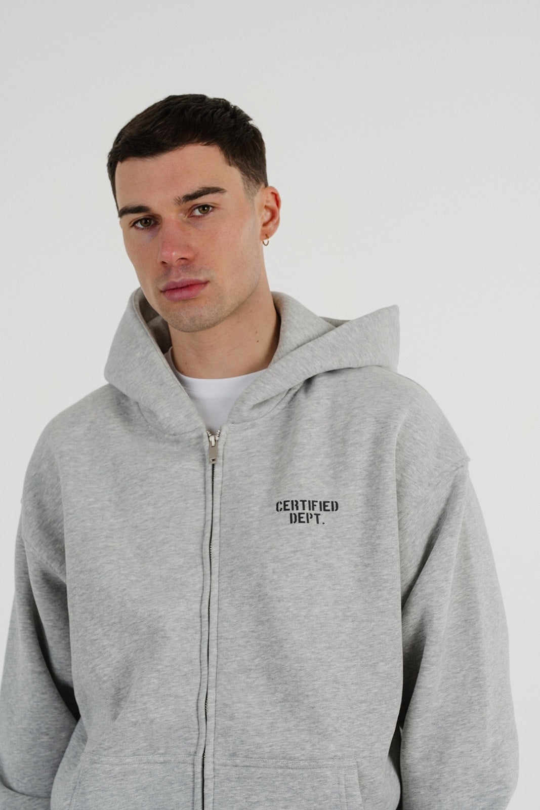Certified Dept Zip Hoodie Grey