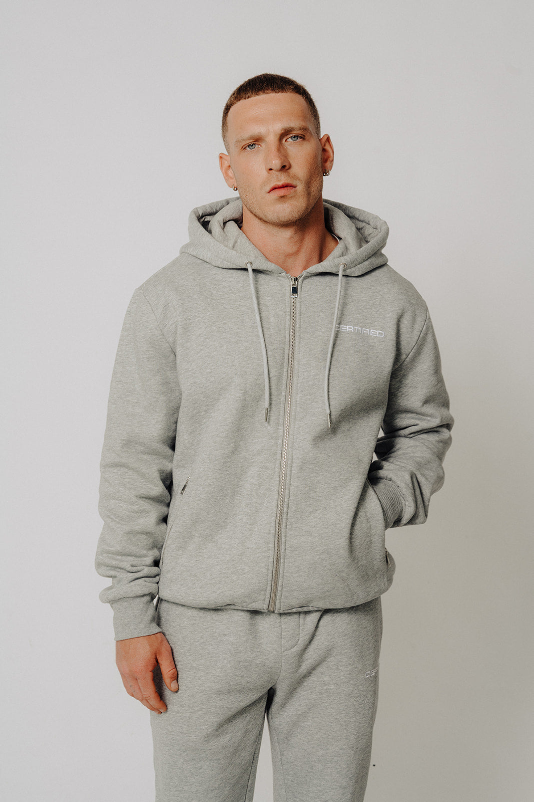 Certified Icon Tracksuit Grey Zip Up