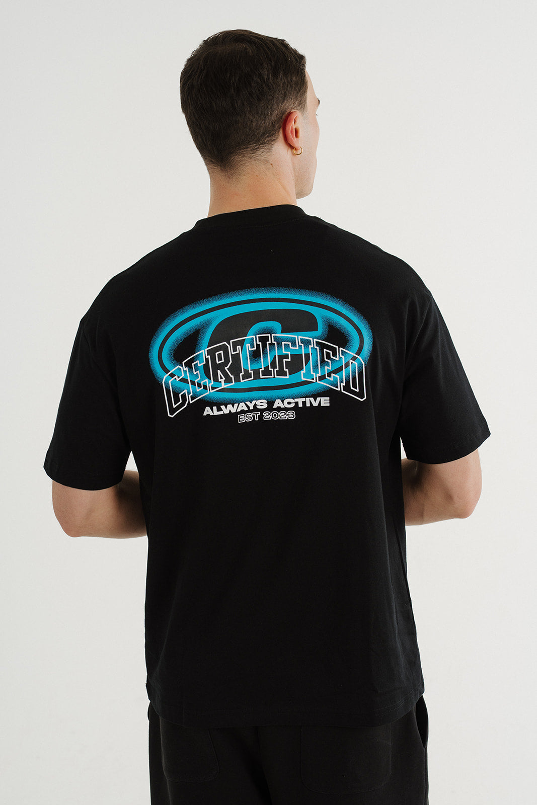 Certified Culture T-Shirt Black Aqua Blue