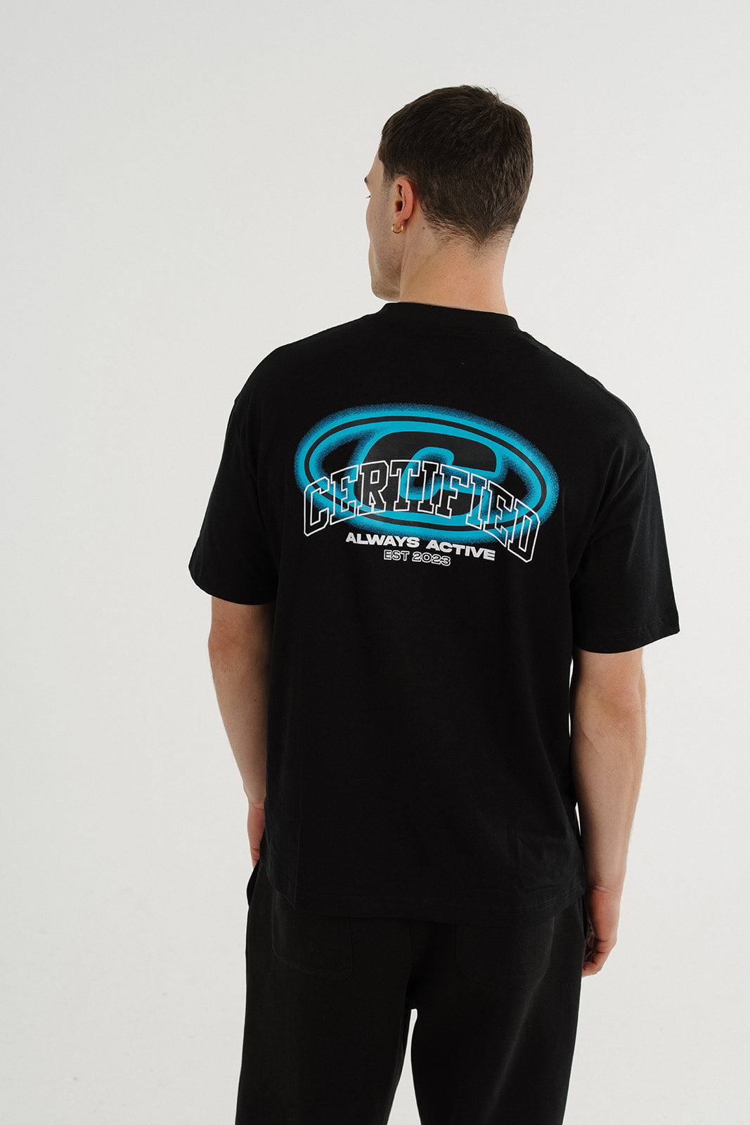 Certified Culture T-Shirt Black Aqua Blue