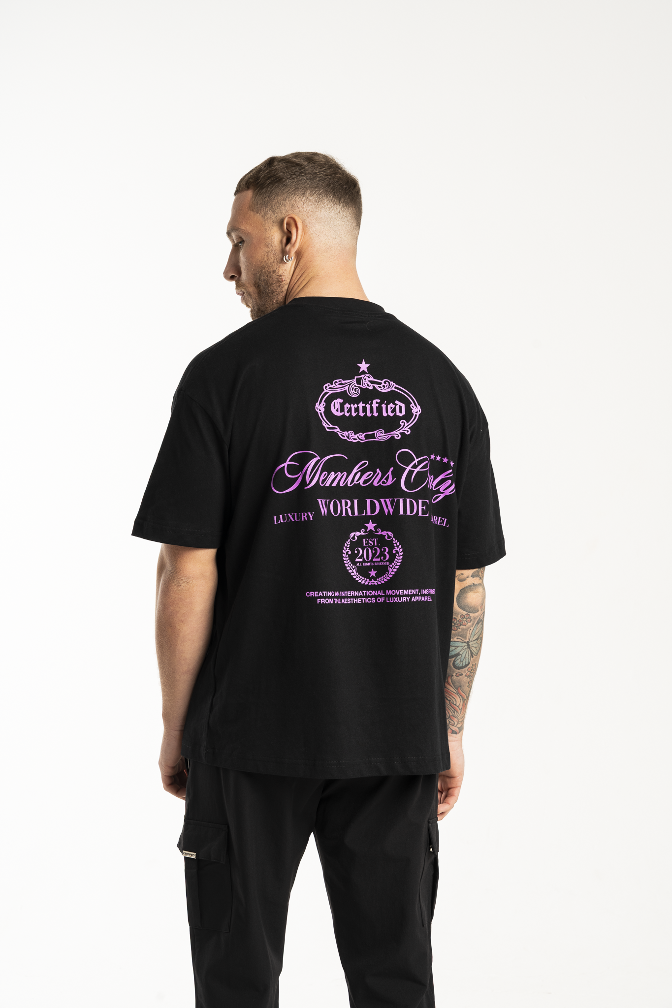 Members Club Tee Grey Purple