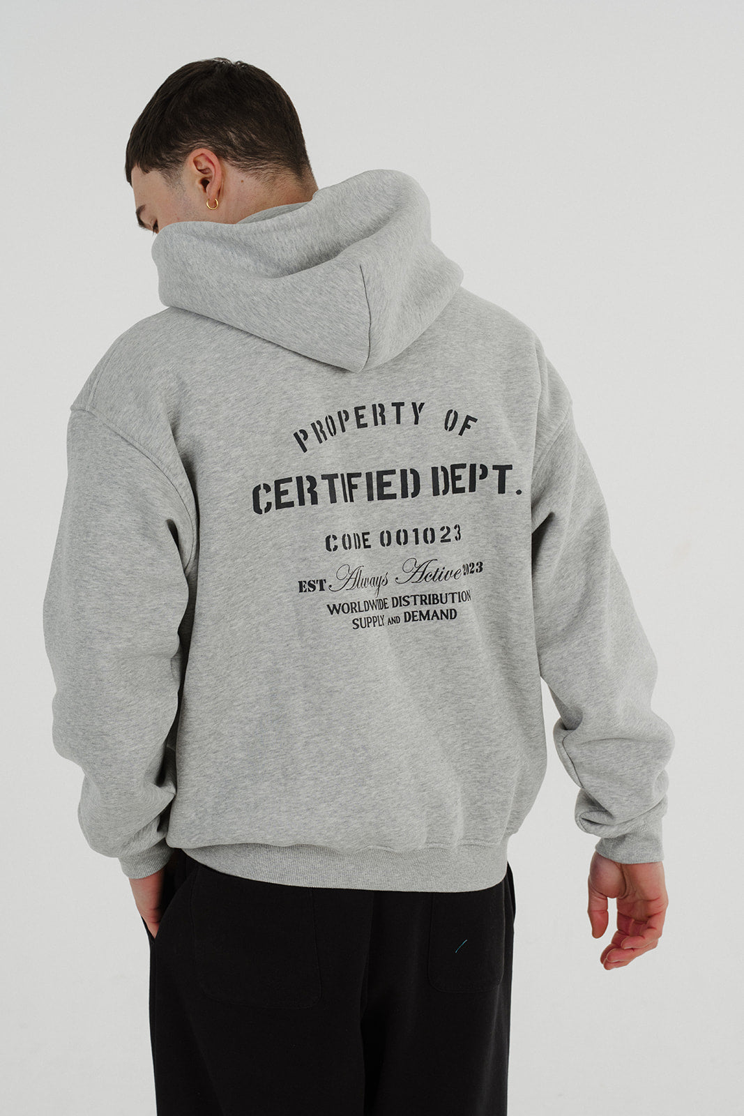 Certified Dept Zip Hoodie Grey