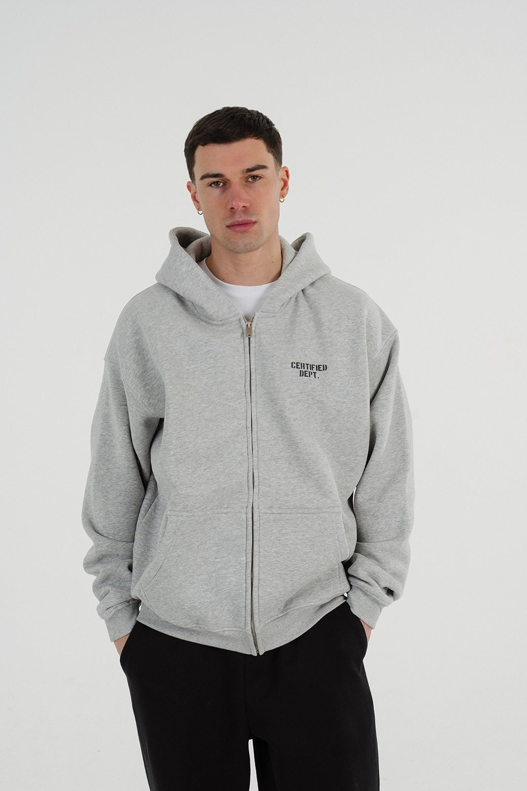 Certified Dept Zip Hoodie Grey