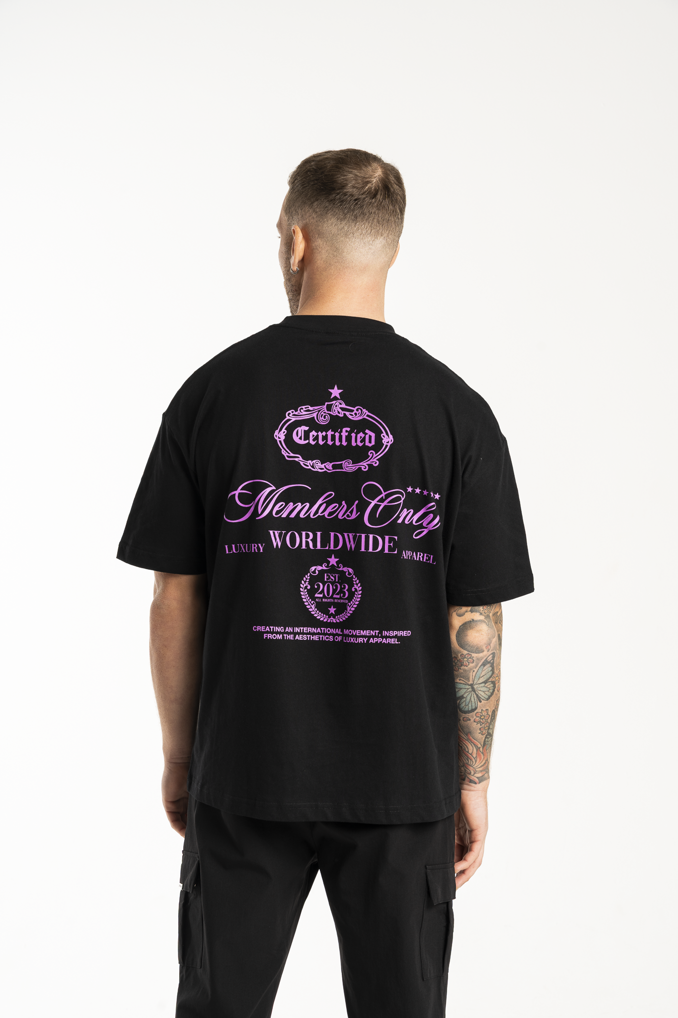 Members Club Tee Grey Purple
