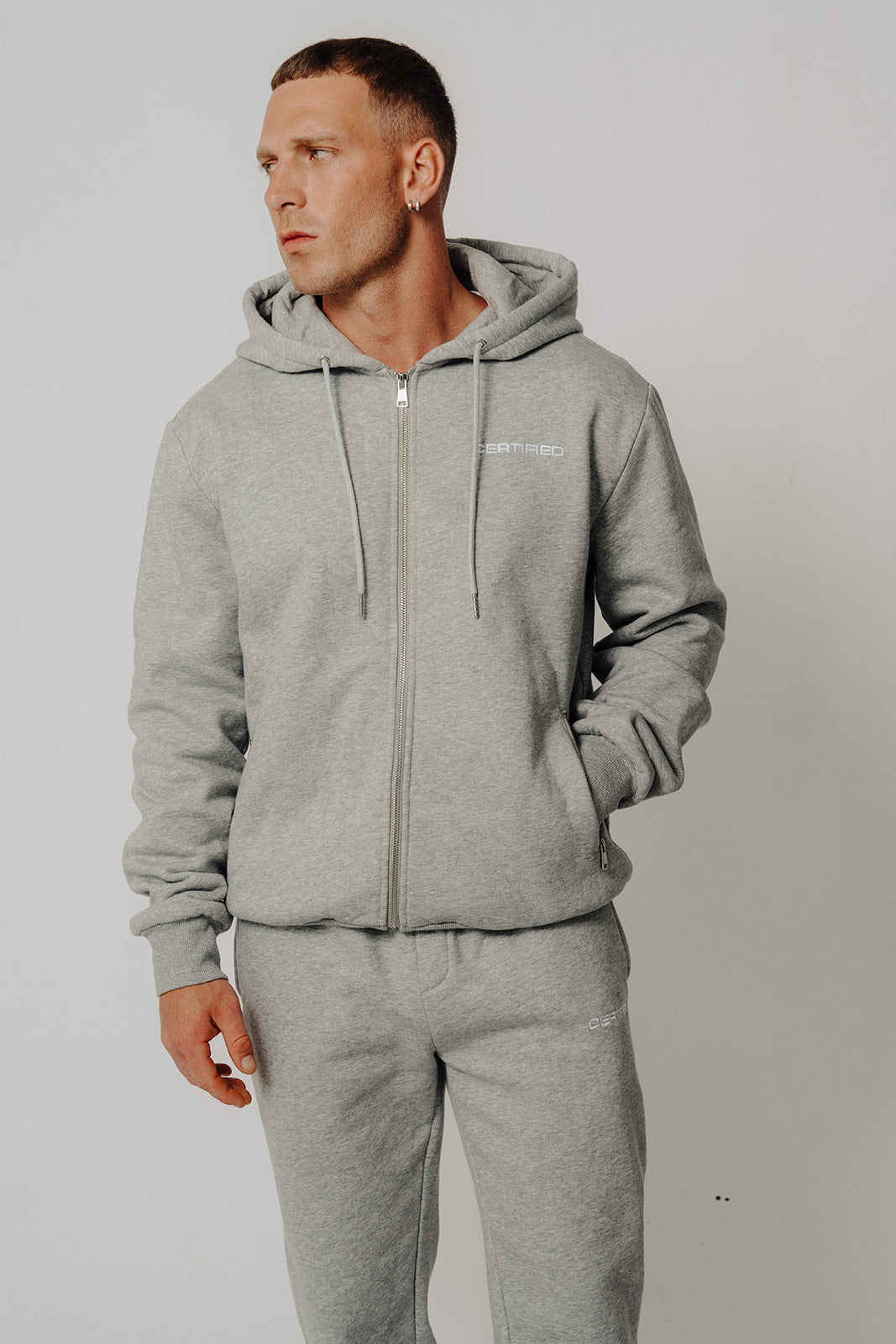 Certified Icon Tracksuit Grey Zip Up